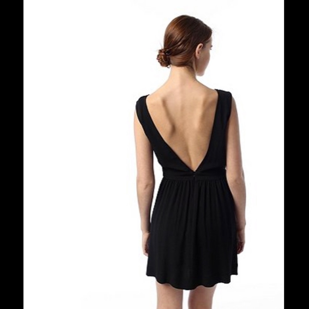 Silence & Noise crepe V back dress LBD